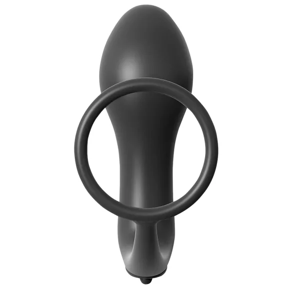 Analfantasy - fingeranalen vibrator med penisring (svart)