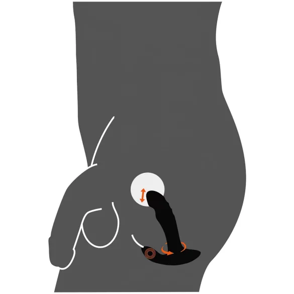 Rebel - roterende perleprostata massasjevibrator (svart)