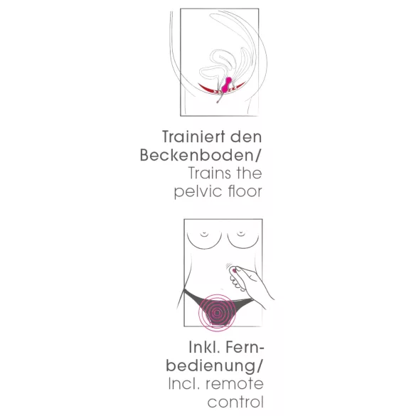 SMILE Kjærlighetsballer - oppladbare, trådløse vibrerende egg (rosa)