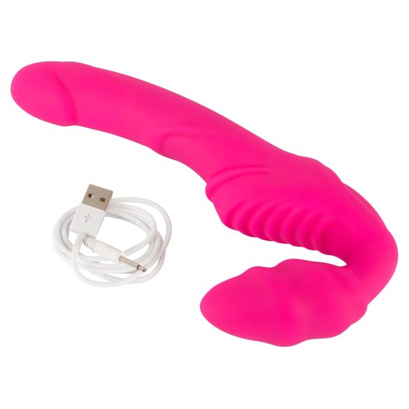 Double2Teaser - festbar stroppeløs vibrator (rosa)