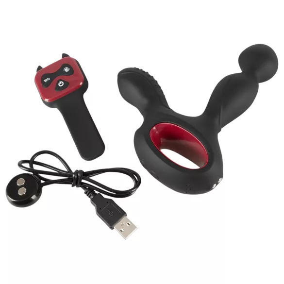 You2Toys Massasjestav - roterende og oppvarmende prostata vibrator (svart)