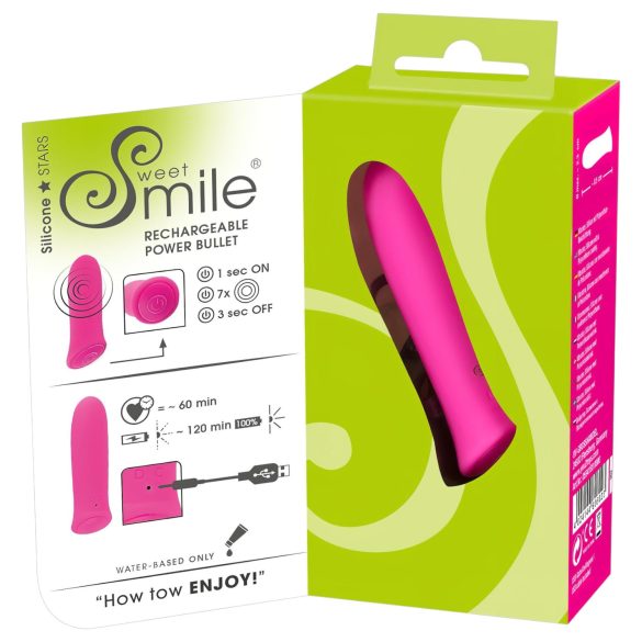 SMILE Power Bullet - oppladbar, ekstra kraftig mini-vibrator (rosa)