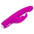 Happyrabbit Realistic Slim - oppladbar vibrator med klitorisarm (lilla)