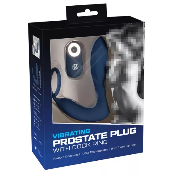 You2Toys Prostata Plugg - anal vibrator med penisring (blå)