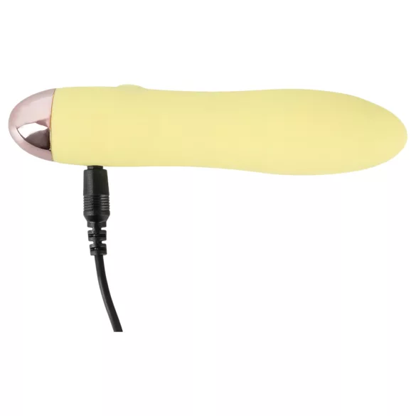 Cuties Mini Gul - oppladbar, silikon stavvibrator (gul)