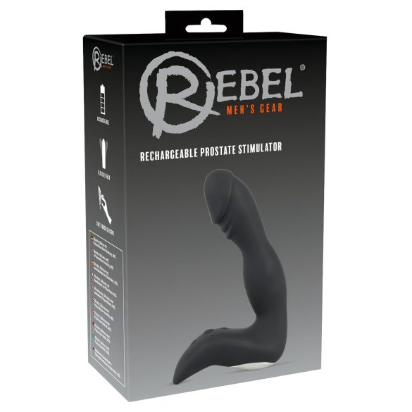 Rebel - oppladbar prostata vibrator med penisform (svart)