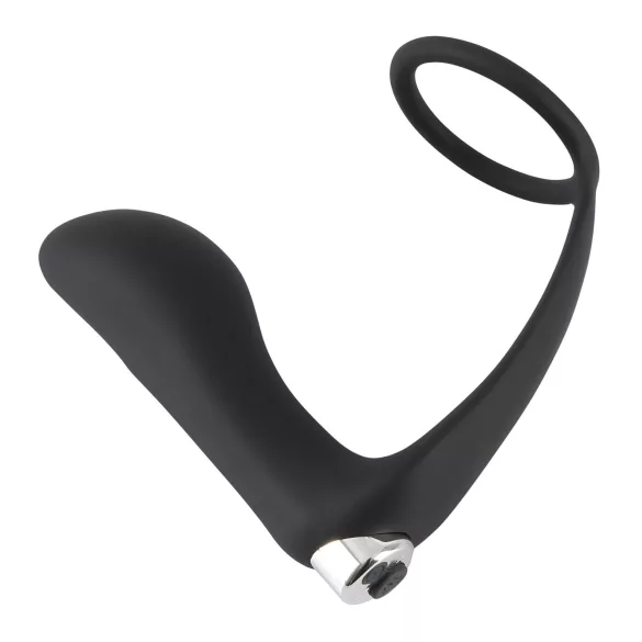 Black Velvet - anal vibrator med penisring (svart)
