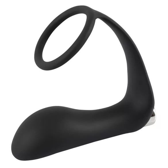 Black Velvet - anal vibrator med penisring (svart)
