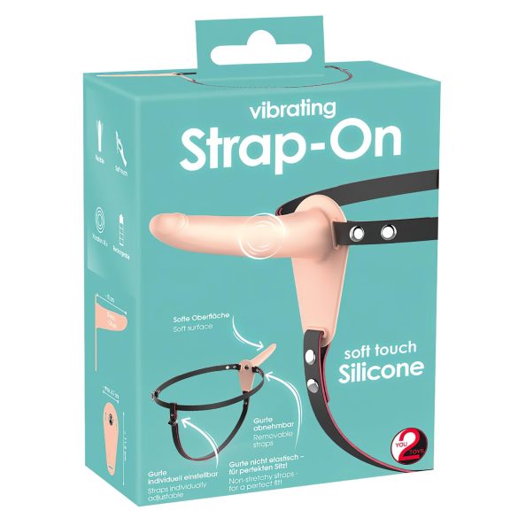 You2Toys - Strap-On - oppladbar, påspennbar vibrator (naturlig)