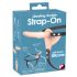 You2Toys - Strap-On - dobbel dildo med vibrasjoner (naturlig)