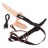 You2Toys - Strap-On - dobbel dildo med vibrasjoner (naturlig)