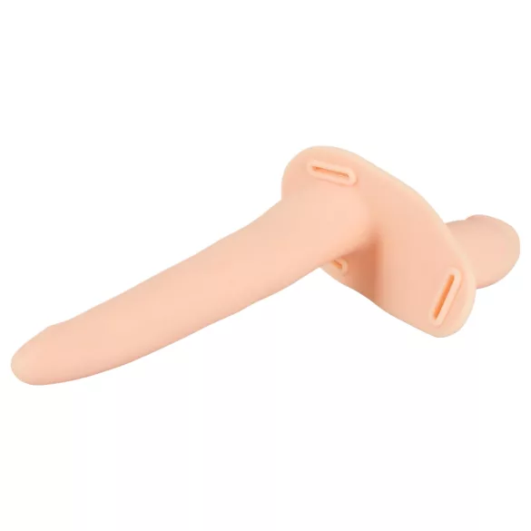 You2Toys - Strap-On - dobbel dildo med vibrasjoner (naturlig)