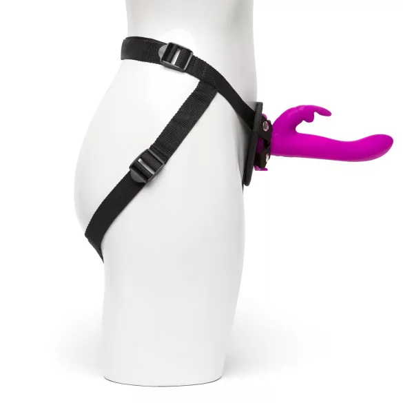 Happyrabbit Strap-On - kanin festestroppvibrator (lilla)