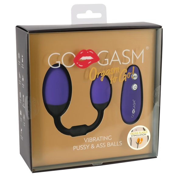 GoGasm Pussy & Ass - vibrerende egg-duo (lilla-svart)