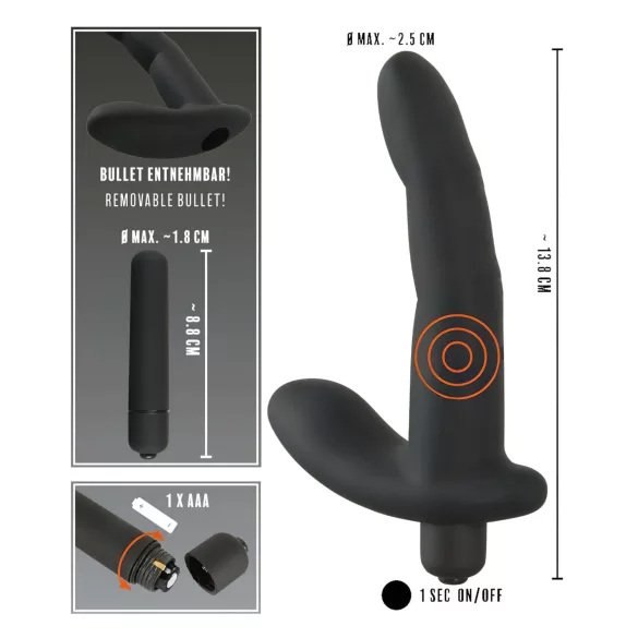 Rebel Naughty Finger - prostata-vibrator (svart)