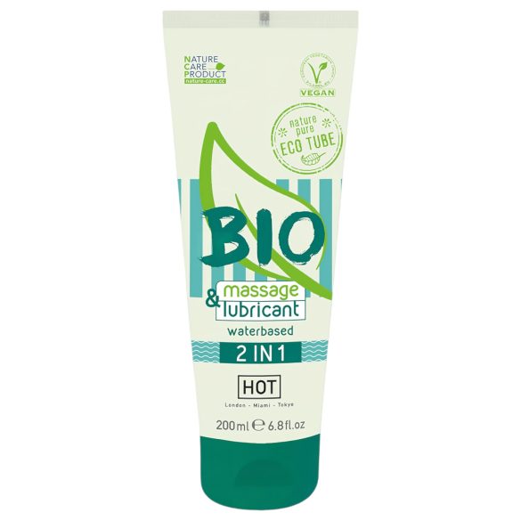 HOT Bio 2-i-1 - vannbasert glidemiddel og massasjeolje (200ml)