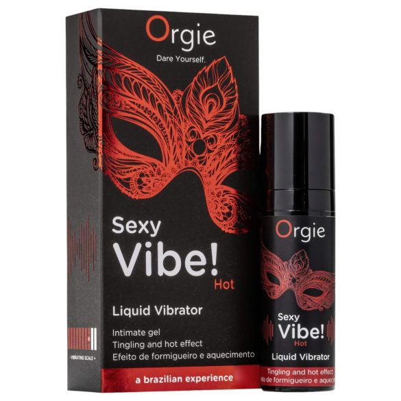 Orgie Sexy Vibe HOT - Jordbær, varmende flytende vibrator (15ml)
