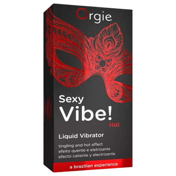 Orgie Sexy Vibe HOT - Jordbær, varmende flytende vibrator (15ml)