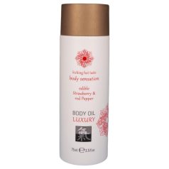   Shiatsu Luxury spiselig massasjeolje - jordbær og rød pepper (75ml)