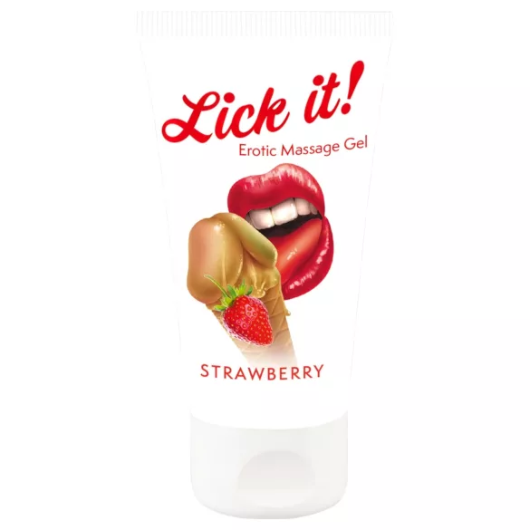 Lick it! - 2-i-1 spiselig glidemiddel - jordbær (50ml)