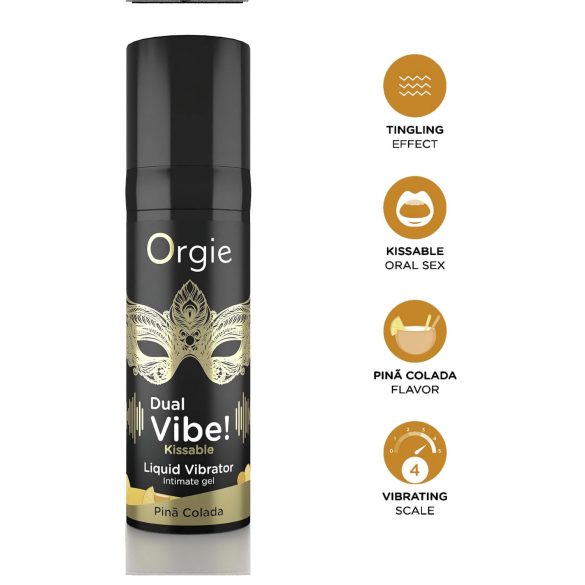 Orgie Dual Vibe! - flytende vibrator - Piña Colada (15 ml)