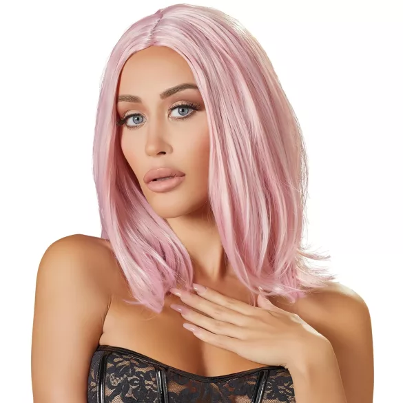 Cottelli - Halvlang bob-parykk (rosa)