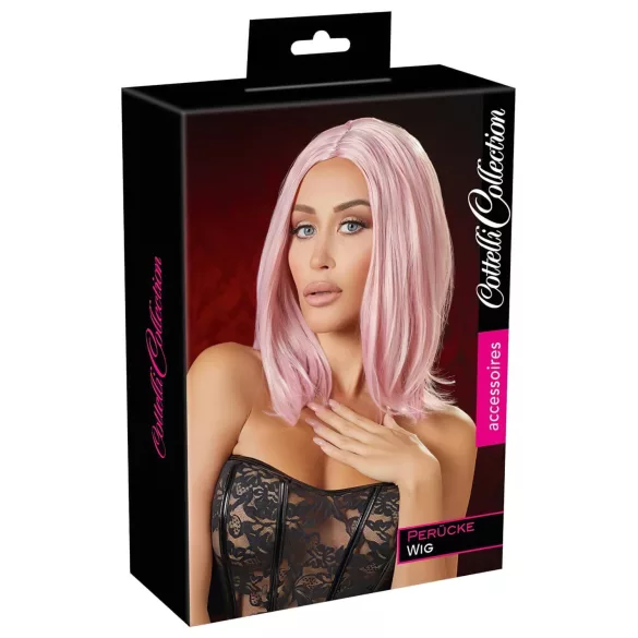 Cottelli - Halvlang bob-parykk (rosa)