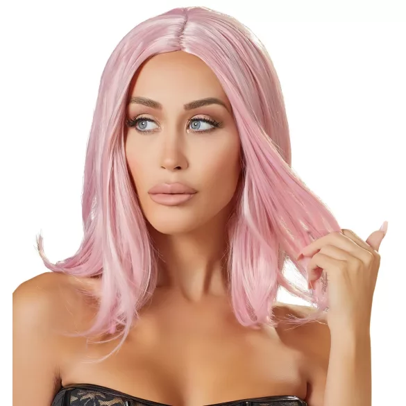 Cottelli - Halvlang bob-parykk (rosa)