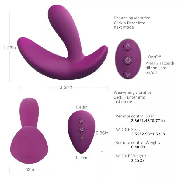 Cotoxo Sal: Fjernstyrt prostata-vibrator (lilla)