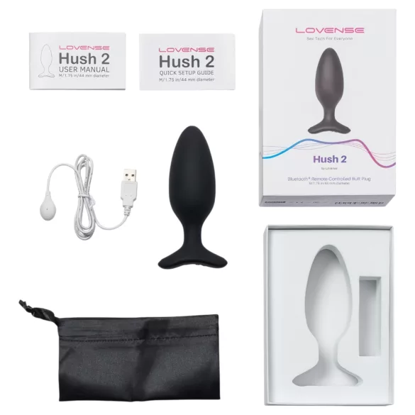 Lovense Hush 2 M - App-styrt analvibrator (45 mm, svart)