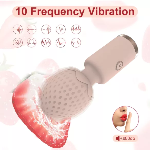 Sunfo Jordbær - vanntett mini massasjevibrator (rosa)