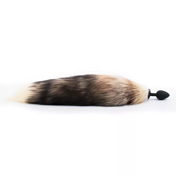 Sunfo - silikon analtrekk med revehale (svart-rød)