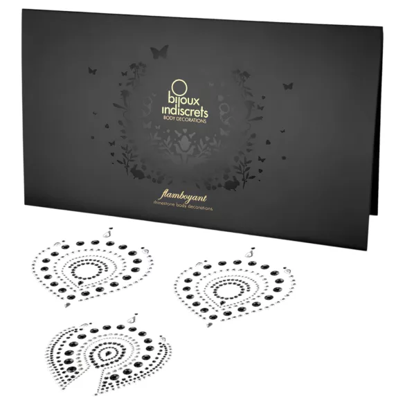 Glitrende diamant intim smykkesett - 3 deler (svart)