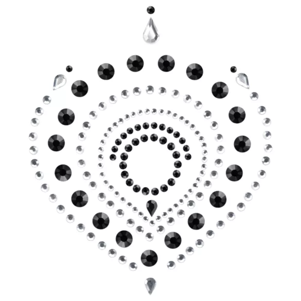 Glitrende diamant intim smykkesett - 3 deler (svart)