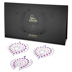   Skinnende diamanter intim smykkesett - 3‑delt (rosa‑lilla)