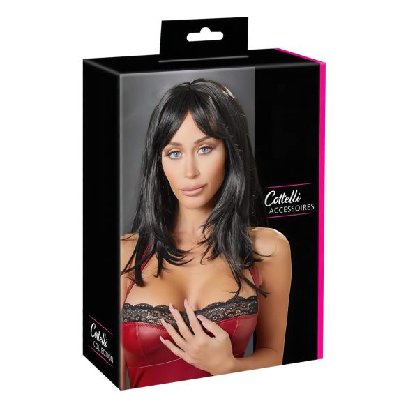 Cottelli - Lang, svart parykk