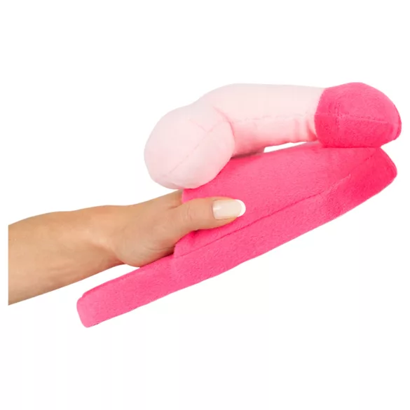 Plysjtøfler rosa - penisformet