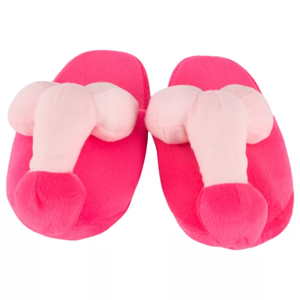 Plysjtøfler rosa - penisformet