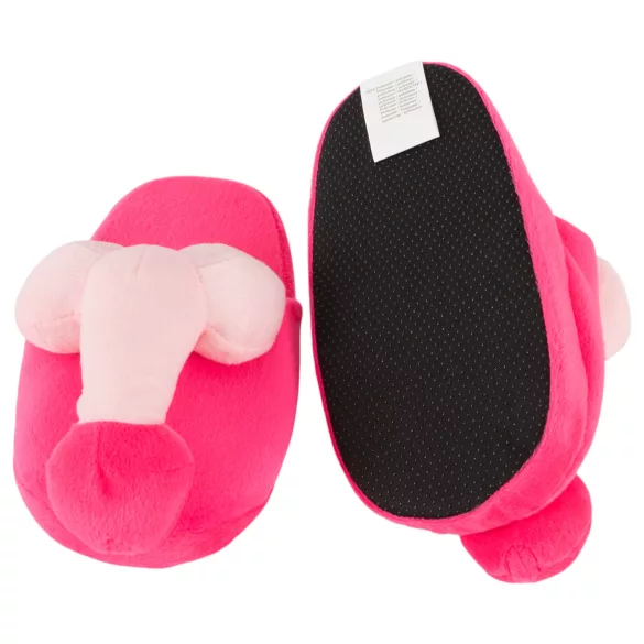 Plysjtøfler rosa - penisformet