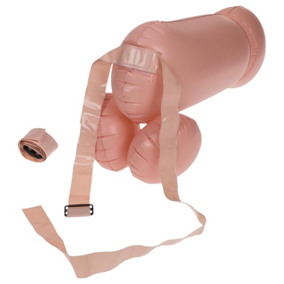 Oppustelig Duell - Naturfarget Strap-on Penis