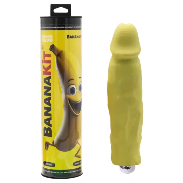 Bananakit - peniskopieringssett med vibrator - selvlysende (gul)