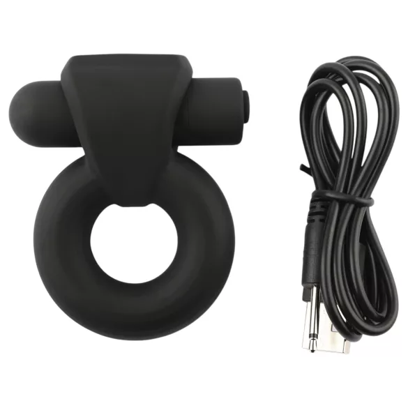Pulselock Vantr - oppladbar vibrerende penisring (svart) - 25 mm