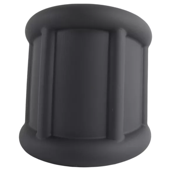 Pulselock Cocktura - ribbet penisring i silikon (svart) - 30 mm