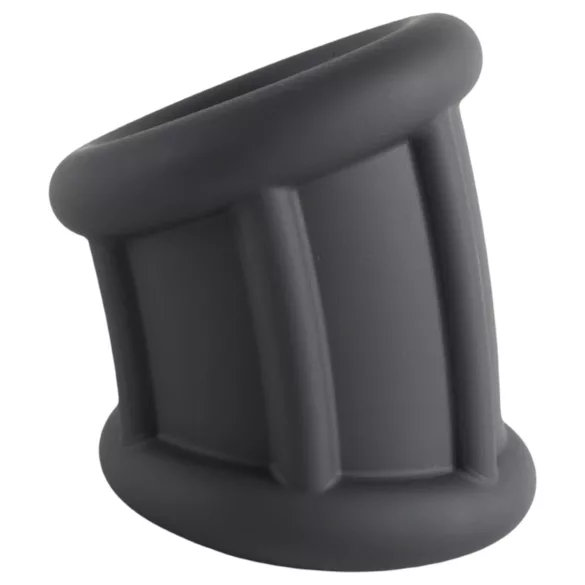 Pulselock Cocktura - ribbet penisring i silikon (svart) - 30 mm