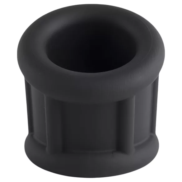 Pulselock Cocktura - ribbet penisring i silikon (svart) - 30 mm