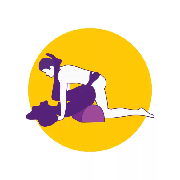 Desirel Magic Pillow - Oppblåsbar sexpute med dildo-holder (lilla)