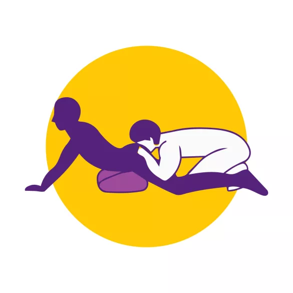 Desirel Magic Pillow - Oppblåsbar sexpute med dildo-holder (lilla)