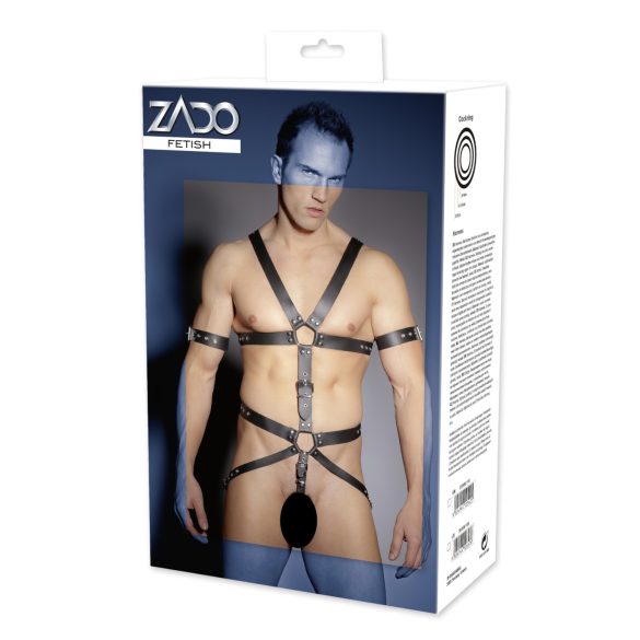 ZADO - stroppete lær harness body - for menn - L/XL