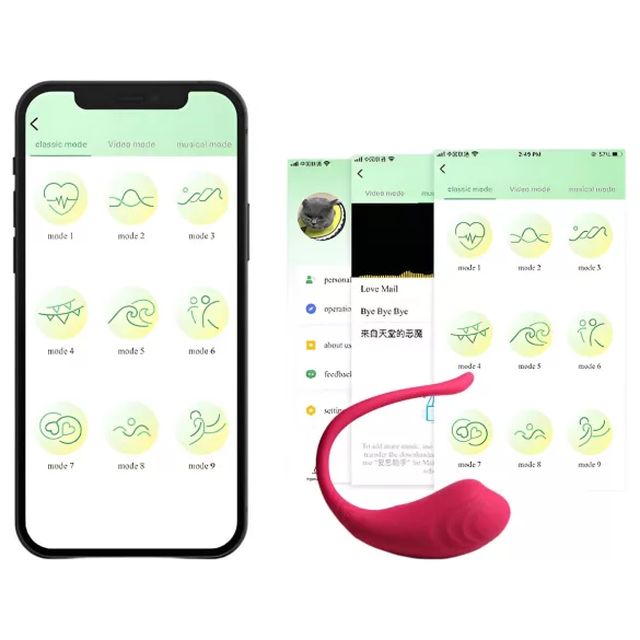 Funny Me - smart, oppladbart vibrerende egg (rosa)