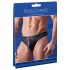 Svenjoyment - Glitrende herre-tanga med strassglidelås (svart) - 2XL